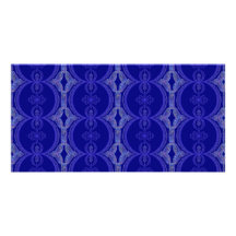 Motif complexe de bleu royal photocarte customisée
