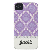 motif crème pourpre de damassé étui iPhone 4