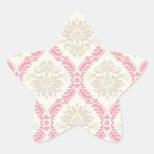 motif crème rose de damassé de taupe de melon adhésifs