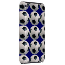 Motif de ballon de football sur le bleu étuis iPod touch