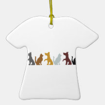 Motif de bande dessinée de chats et de chiens ornements de noël