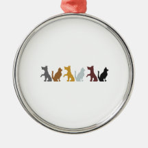 Motif de bande dessinée de chats et de chiens ornement
