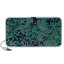 Motif de batik de marine et de turquoise haut-parleur