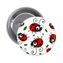 Motif de coccinelles de bande dessinée badges avec agrafe
