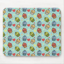 Motif de coeurs de petit gâteau tapis de souris