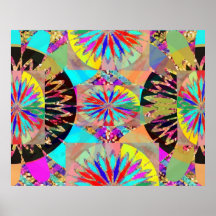 Motif de fleur de diamant 3 posters