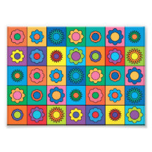 Motif de fleur hippie d'arc-en-ciel art photographique