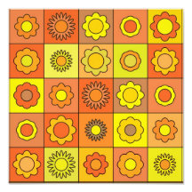 Motif de fleur hippie jaune et orange photos sur toile
