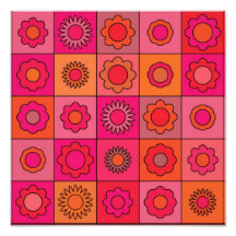 Motif de fleur hippie rose et orange rouge photographie d’art