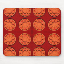 motif de fleur orange tapis de souris