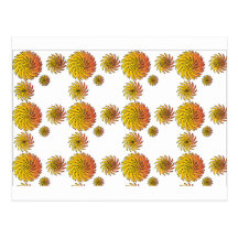 Motif de fleur tourbillonnant orange cartes postales