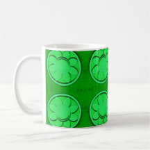motif de fleur vert tasses