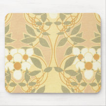motif de fleur vintage d'art déco tapis de souris