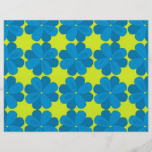 Motif de fleurs bleu prospectus personnalisés