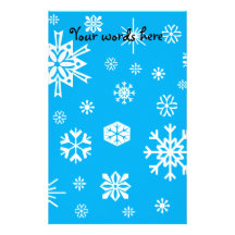 Motif de flocons de neige de bleu de ciel papier à lettre personnalisé