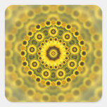 Motif de mandala de fractale de tournesol de hippi autocollants