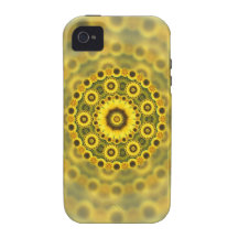 Motif de mandala de fractale de tournesol de hippi coques vibe iPhone 4