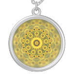 Motif de mandala de fractale de tournesol de hippi collier