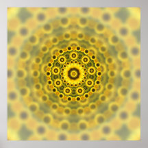 Motif de mandala de fractale de tournesol de hippi posters