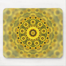 Motif de mandala de fractale de tournesol de hippi tapis de souris