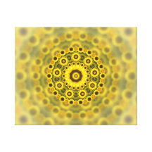 Motif de mandala de fractale de tournesol de hippi toile tendue sur châssis