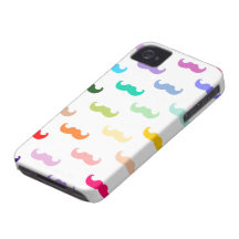 Motif de moustache d'arc-en-ciel sur le blanc étui iPhone 4
