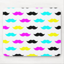 Motif de moustache de hippie de CMYK Tapis De Souris