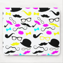Motif de moustache de hippie de CMYK Tapis De Souris