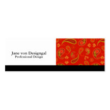 Motif de Paisley de rouge de poivre de piment et d Modèle De Carte De Visite