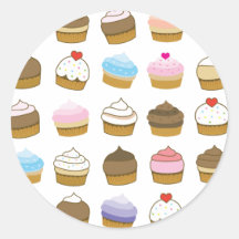 motif de petit gâteau autocollants ronds