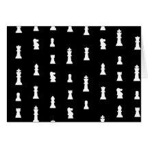 Motif de pièces d'échecs - noir et blanc carte de vœux