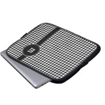 Motif de pied-de-poule avec le monogramme trousses pour ordinateur portable