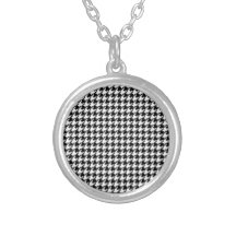 Motif de pied-de-poule - noir et blanc colliers