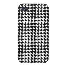 Motif de pied-de-poule - noir et blanc étui iPhone 4/4S