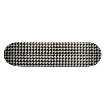 Motif de pied-de-poule - noir et blanc plateaux de skateboards customisés