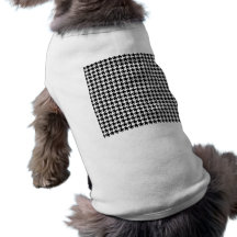 Motif de pied-de-poule - noir et blanc tee-shirt pour animal domestique