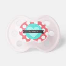 Motif de point bleu blanc rose de polka tétine