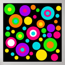 Motif de point coloré de polka posters