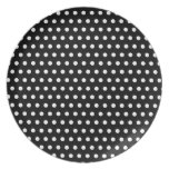 Motif de point noir et blanc de polka. Tacheté Assiettes Pour Soirée