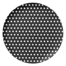 Motif de point noir et blanc de polka. Tacheté Assiettes Pour Soirée
