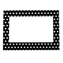 Motif de point noir et blanc de polka. Tacheté Cadres Magnétiques