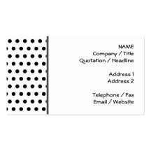 Motif de point noir et blanc de polka. Tacheté Cartes De Visite Professionnelles