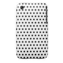Motif de point noir et blanc de polka. Tacheté Coque iPhone 3 Case-Mate