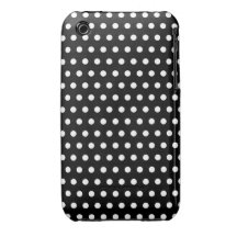 Motif de point noir et blanc de polka. Tacheté Coques Case-Mate iPhone 3