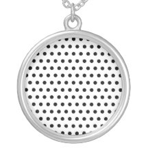 Motif de point noir et blanc de polka. Tacheté Pendentif