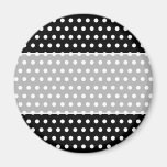 Motif de point noir et blanc de polka. Tacheté Magnets