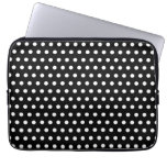 Motif de point noir et blanc de polka. Tacheté Housses Pour Ordinateur Portable