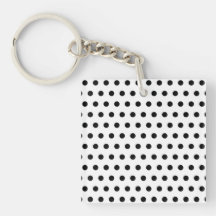 Motif de point noir et blanc de polka. Tacheté Porte-clés