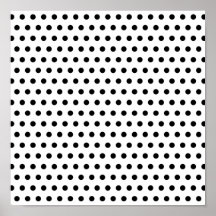 Motif de point noir et blanc de polka. Tacheté Posters