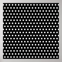 Motif de point noir et blanc de polka. Tacheté Posters